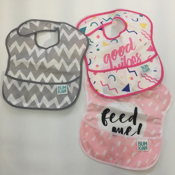 Easy wipe 3 pack baby girl bibs